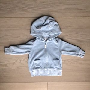 New! Carter’s Baby Blue Velour ZipUp Hoodie Jacket